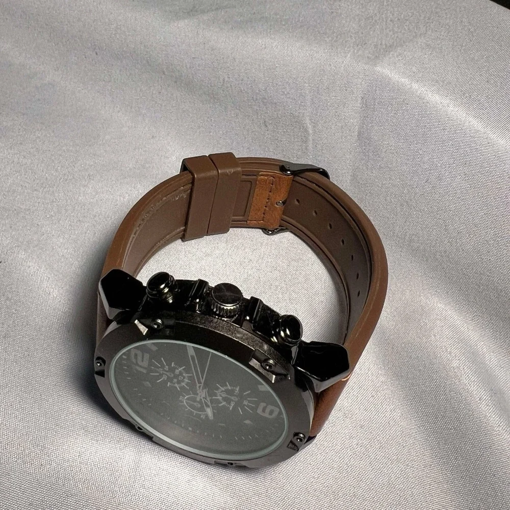 Men's Folio‎ Gunmetal Tone Round Analog Wrist Watch